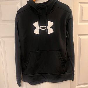 Under Armour Black and White Logo Hoodie M